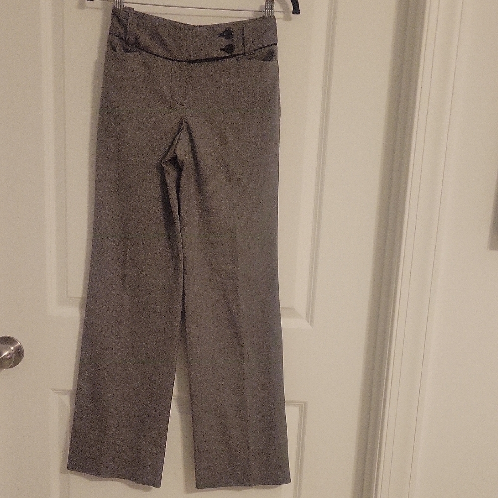 Express Women's Woven Black and Cream Trousers